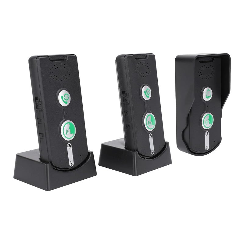 Swokely Rechargeable Wireless Intercom Unit, 2-Way Talking, 500 Meter Talking Distance, Power Saving, IP54 Water Resistance Rating, 2 Pcs, Suitable for Home, Office (Black) - Image 1